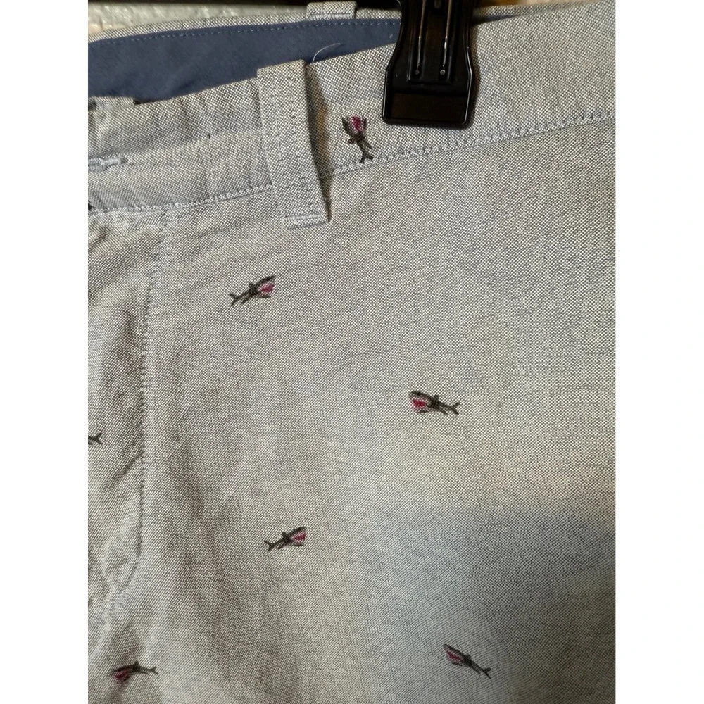 J.Crew Men's 34W Gray Shark Print Chino Shorts Casual Summer